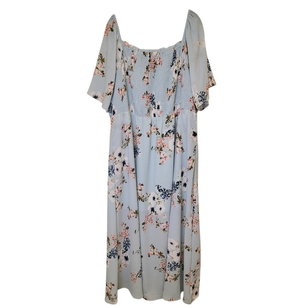 Womens Bloomchic Spring Summer Romantic Bohemian Blue Floral Maxi Dress Sz 22-24 - Picture 6 of 9